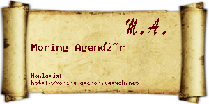 Moring Agenór névjegykártya